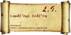 Lepényi Izóra névjegykártya